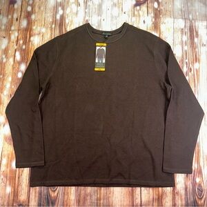 Banana Republic Men’s Textured‎ Double Knit Crew Long Sleeve Shirt XXL Brown